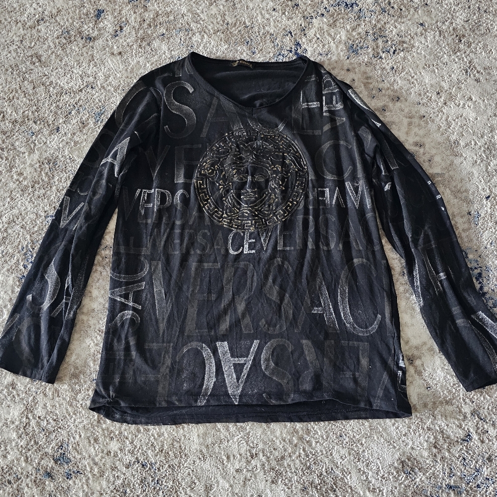 Versace Medusa Authentic Spellout Mens Slim US Large Made in Italy 🇮🇹